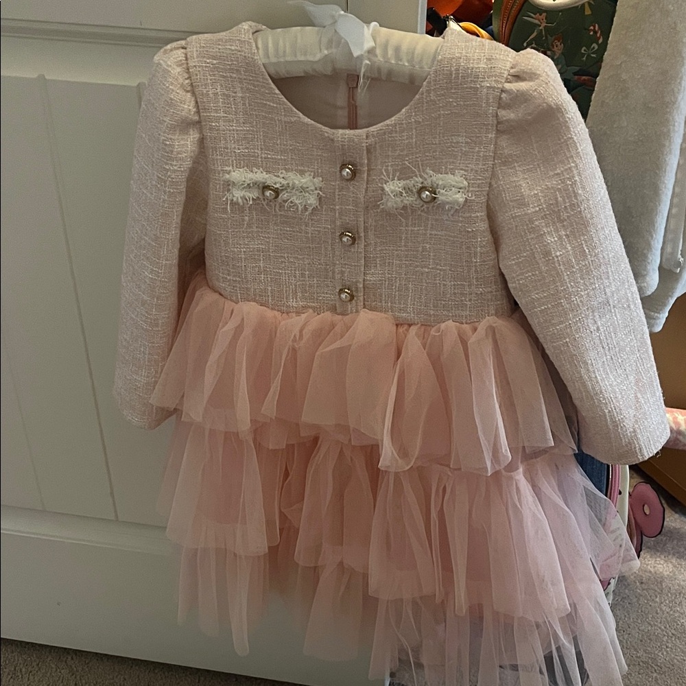 Pink Layered Tulle Dress